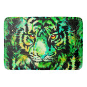 Green Tiger Bath Mat - Tiger Artwork - Wilde diere (Voorkant)