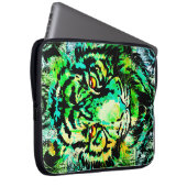 Green Tiger Head | Hogere laptophoes Laptop Sleeve (Voorkant Rechts)