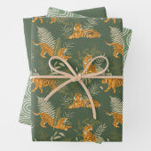 Green Tiger Oerwoud Safari Wrapping Paper Set (In situ)
