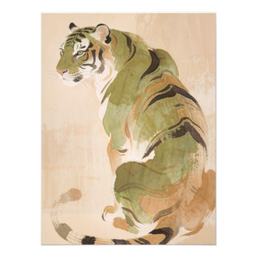 Green Tiger Painting Foto Afdruk (Voorkant)