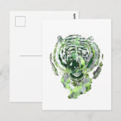 Green Tiger Spirit Briefkaart (Voorkant / Achterkant)