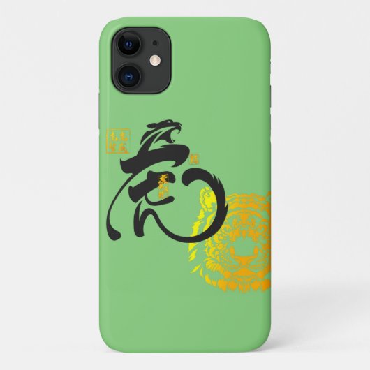 Green Tiger Symbol Chinoiserie Chic Case-Mate iPhone Case (Achterkant)