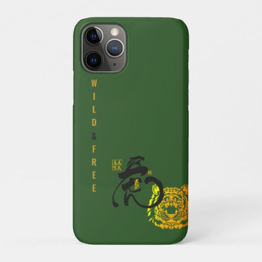 Green Tiger Wild & Free Chinoiserie Chic Case-Mate iPhone Case (Achterkant)