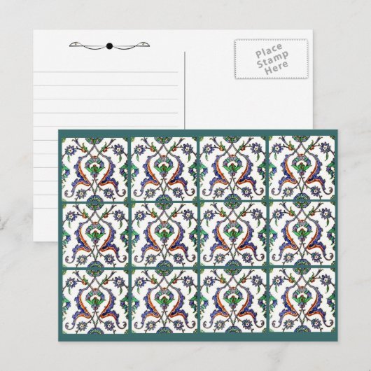 Green Tile-Turkey Briefkaart (Voorkant / Achterkant)