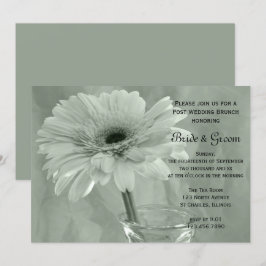 Green Tinted Daisy Post Wedding Brunch Kaart