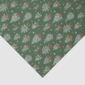 Green Toile Christmas Tree Pattern Tissuepapier (Detail)