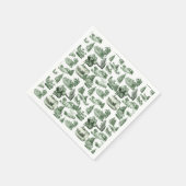 Green Toile Christmas Village Santa Reindeer  Servet (Hoek)