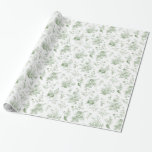 Green Toile De Jouy  Bloemen Chinoiserie Cadeaupapier<br><div class="desc">Transformeer uw feest met ons Olive Green Toile de Jouy Party Decor Collectie. Dit elegante ensemble toont ingewikkelde chinoiserie wilde bloemen, vogels en vlinders, allemaal minutieus ontworpen om een verfijnde en tijdloze sfeer te creëer. Met gedetailleerde bloemen en een rijk olijfgroen palet voegt dit collectie een vleugje verfijnde schoonheid toe...</div>