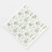 Green Toile De Jouy  Bloemen Chinoiserie Servet (Hoek)