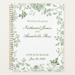 Green Toile De Jouy  Bloemen Huwelijk Planner
