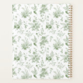 Green Toile De Jouy  Bloemen Huwelijk Planner (Achterkant)