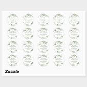 Green Toile de Jouy  Bloemen Wedding Favoriet Ronde Sticker (Vel)