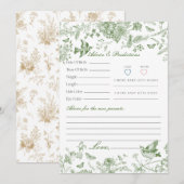 Green Toile De Jouy Floral Advies voor Baby Kaart (Voorkant / Achterkant)