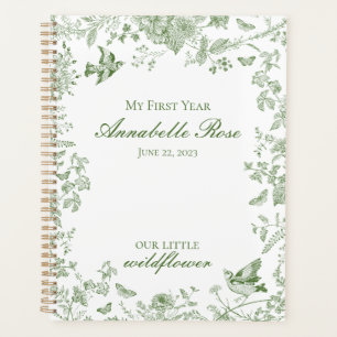Green Toile de Jouy  Floral Mijn eerste jaar Planner