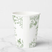 Green Toile De Jouy  Floral Vrijgezellenfeest Papieren Bekers (Rechts)