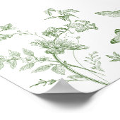 Green Toile Jouy Floral Vrijgezellenfeest Welkomst Poster (Hoek)