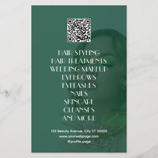 Green tone beauty salon flyer (Achterkant)