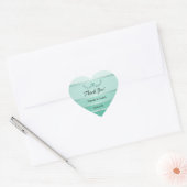 Green Tone On Tone Stripe Wedding Thank You Hart Sticker (Envelop)