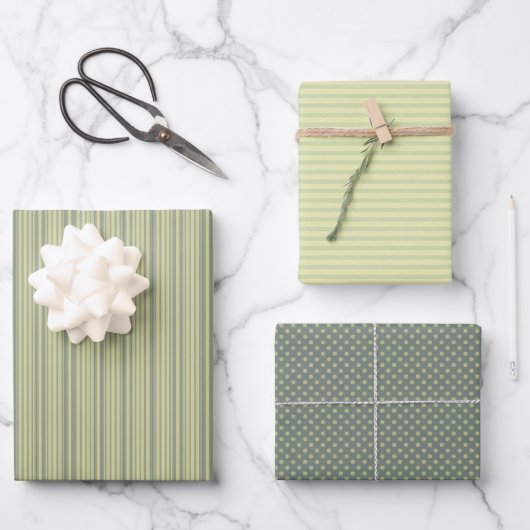 Green Tone Wrapping Paper Set van 3 Design (Voorkant)