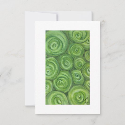 Green toned roses - hand-drawn original art. bedankkaart (Voorkant)