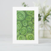 Green toned roses - hand-drawn original art. bedankkaart (Staand voorkant)