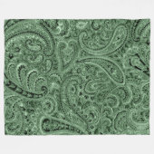 Green Tones Floral Paisley Patroon Fleece Deken (Voorkant (Horizontaal))