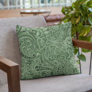 Green Tones Floral Paisley Patroon Kussen