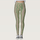 green tones geometric pattern with triangles leggings (Voorkant)