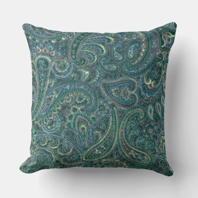 Green Tones   Paisley Pattern Kussen (Voorkant)