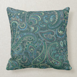 Green Tones   Paisley Pattern Kussen