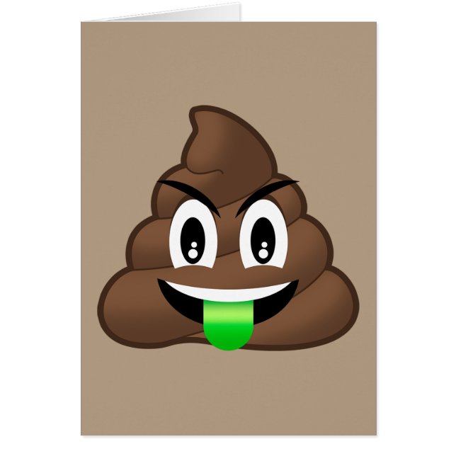 Green Tongue Crazy Poop Emoji (Voorkant)