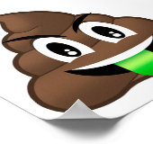 Green Tongue Crazy Poop Emoji Poster (Hoek)