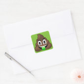 Green Tongue Crazy Poop Emoji Vierkante Sticker (Envelop)