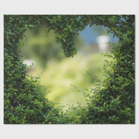 Green Topiary Heart Cadeaupapier (Vlak)
