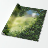 Green Topiary Heart Cadeaupapier (Uitgerold)