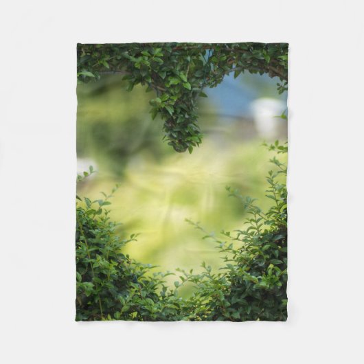 Green Topiary Heart Fleece Deken (Voorkant)