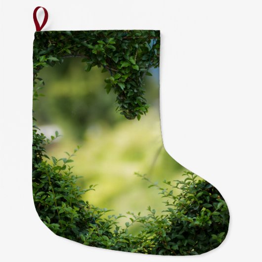 Green Topiary Heart Grote Kerstsok (Voorkant)