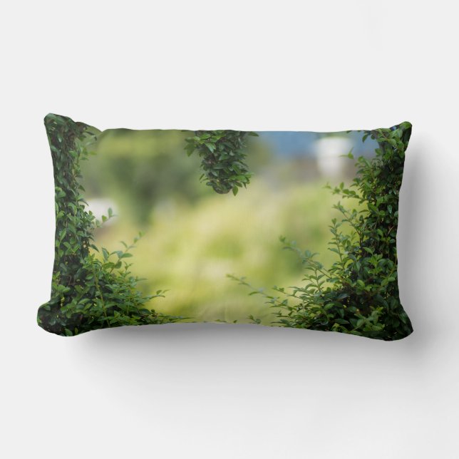 Green Topiary Heart Kussen (Voorkant)