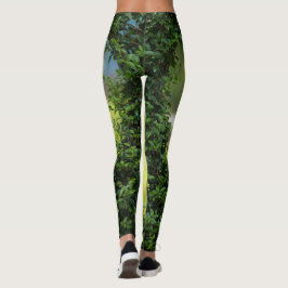 Green Topiary Heart Leggings