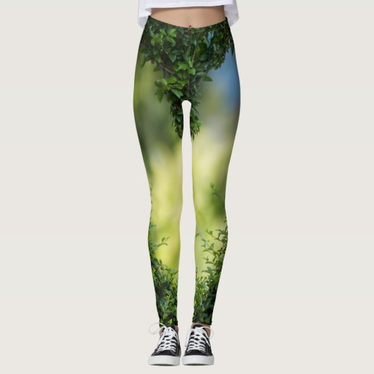 Green Topiary Heart Leggings (Voorkant)