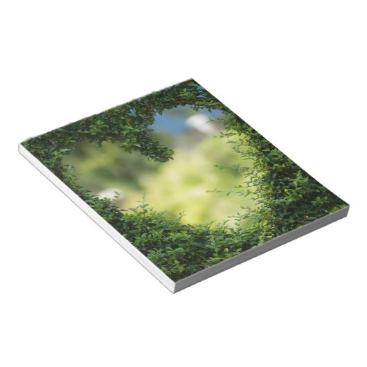 Green Topiary Heart Notitieblok (Schuin)