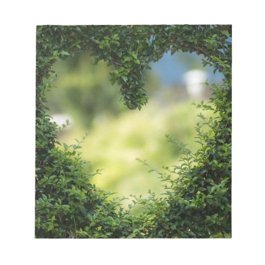 Green Topiary Heart Notitieblok (Voorkant)