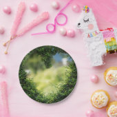 Green Topiary Heart Papieren Bordje (Feest)