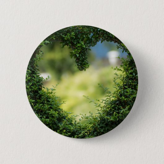 Green Topiary Heart Ronde Button 5,7 Cm (Voorkant)