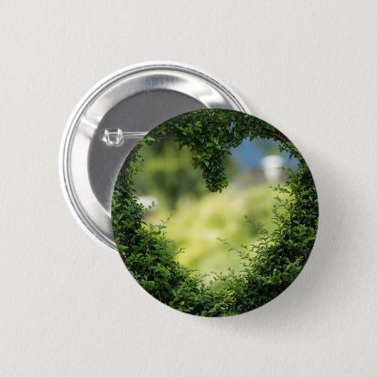 Green Topiary Heart Ronde Button 5,7 Cm (Voorkant /achterkant)