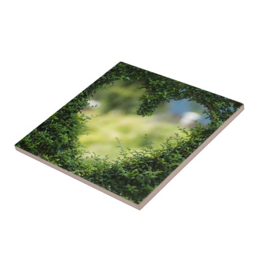 Green Topiary Heart Tegeltje (Zijkant)