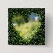 Green Topiary Heart Vierkante Button 5,1 Cm (Voorkant)