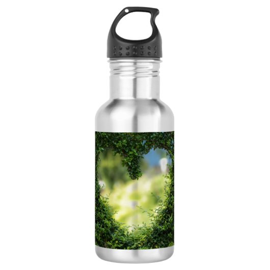 Green Topiary Heart Waterfles (Voorkant)