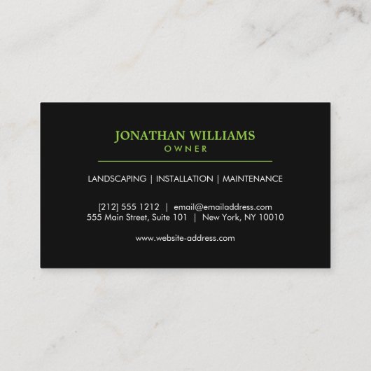 Green Topiary Plant II Landscaping Visitekaartje (Achterkant)