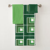 Green Topsy Turvy Bath Towel Set Bad Handdoek (Insitu)